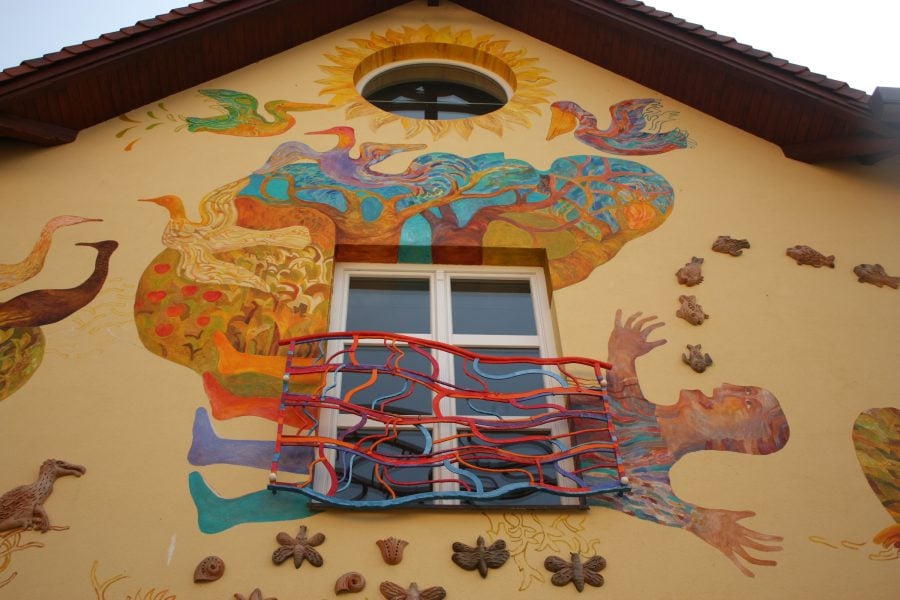 Casă pictată în Rajecke Teplice, Slovacia