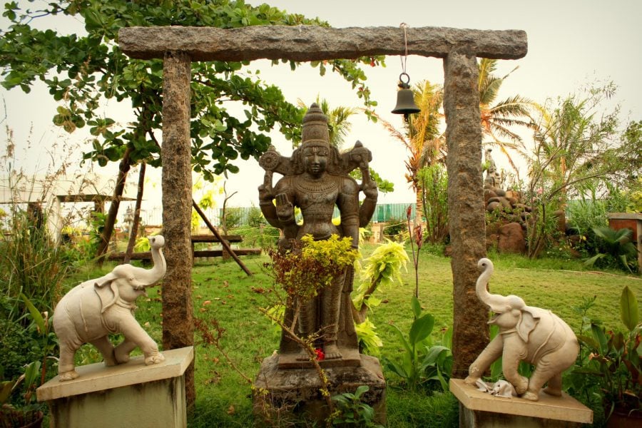 Gradina din Ashram Park Guest House, Pondicherry, Puducherry, Tamil Nadu, India