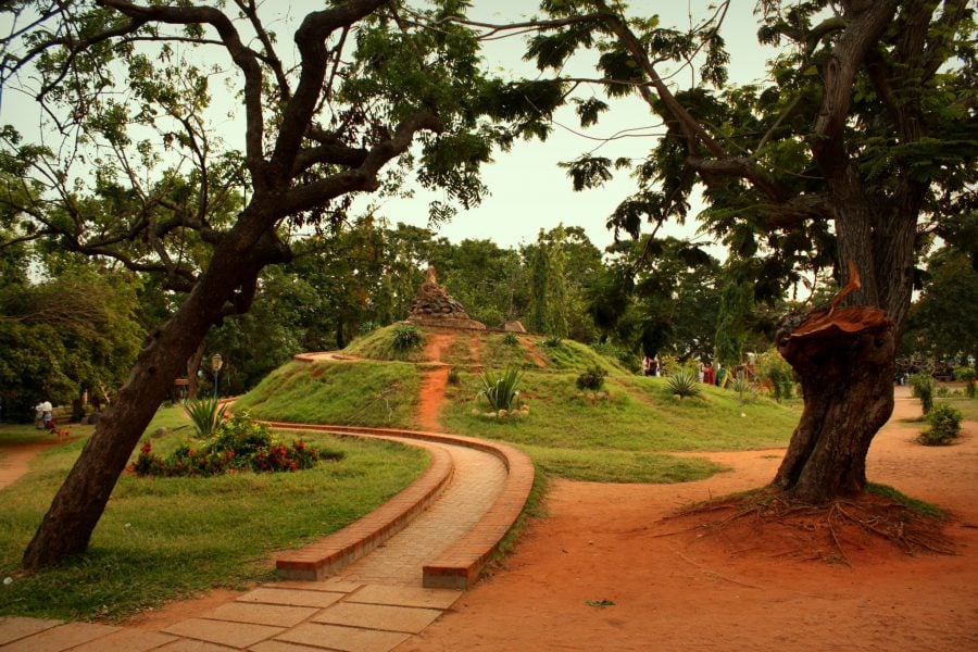 Parcul Bharati în Puducherry (Pondicherry), Tamil Nadu, India