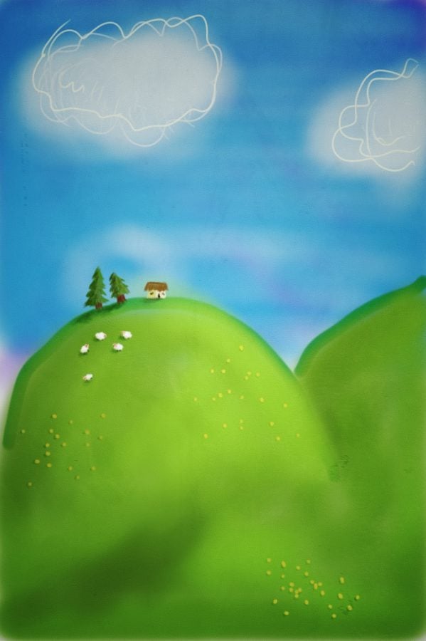 Desen - căsuță pe deal