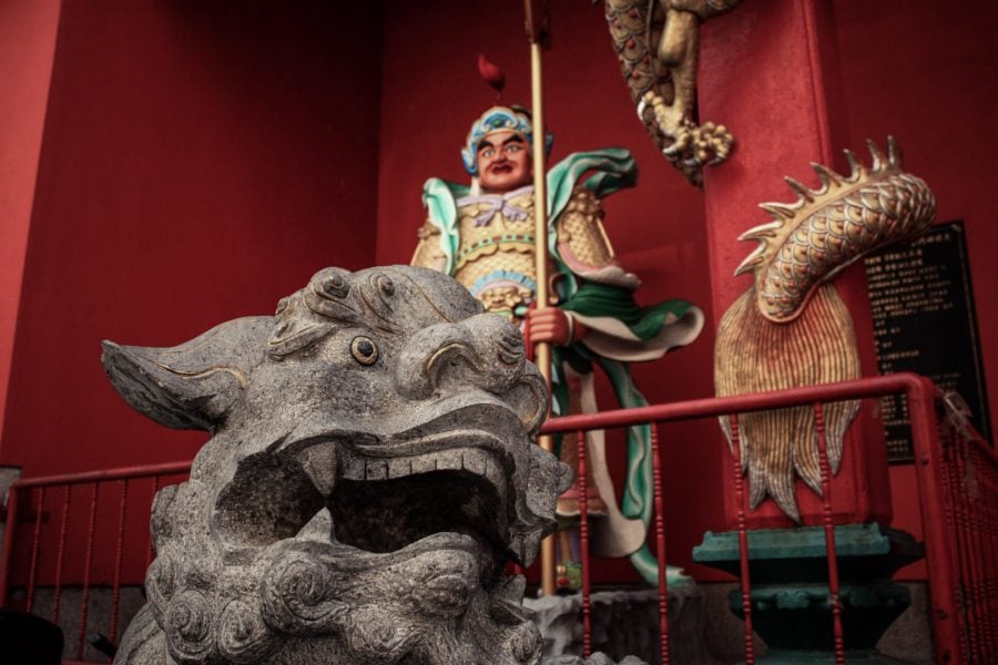 Statuie cap dragon templu chinezesc, Kuala Lumpur