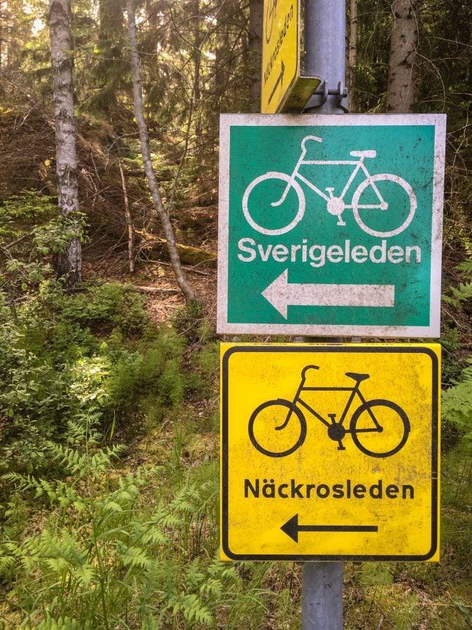 Semn traseu bicicletă Suedia