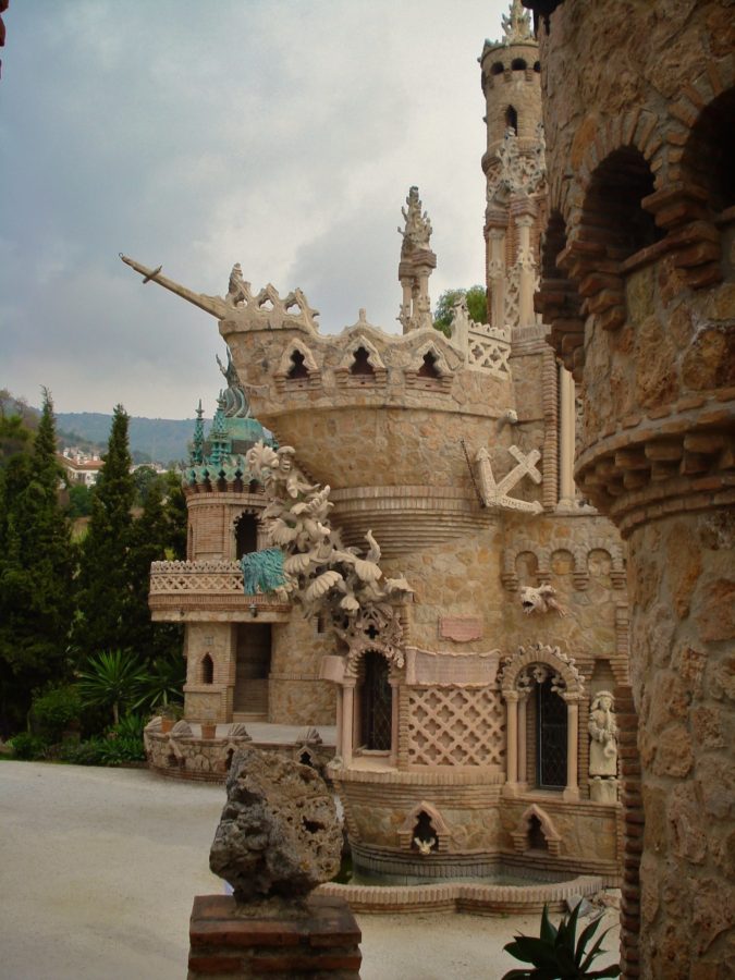 Detalii ale Turn la Castillo Monumento Colomares, Sudul Spaniei